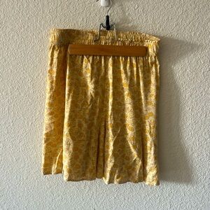 Madewell Yellow Floral Skater Skirt